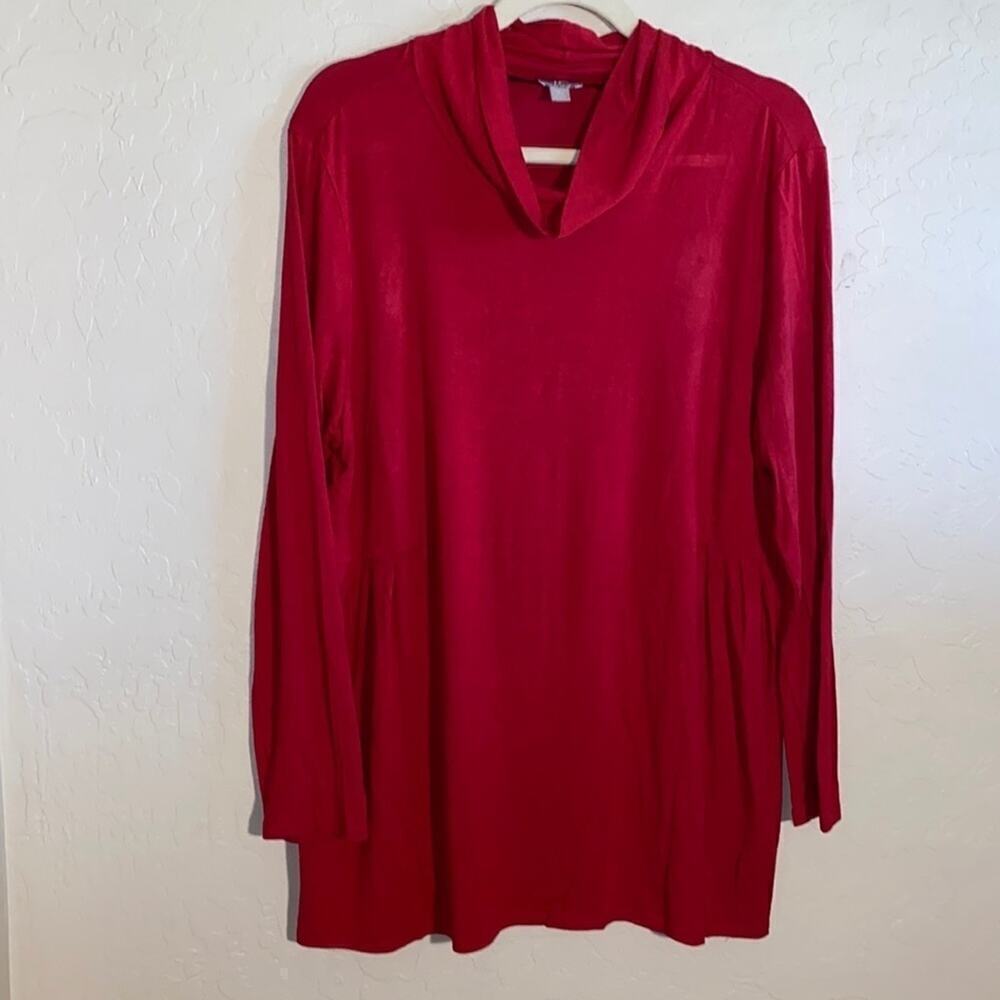 J.Jill wearever collection red long sleeve tunic top